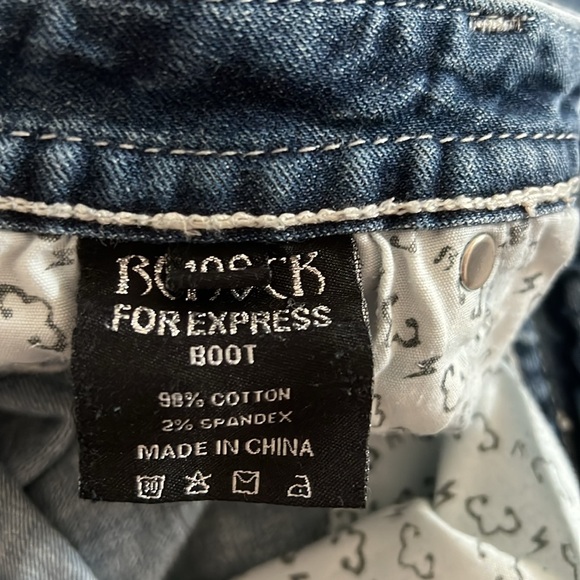 Express Rerock bootcut distressed jeans  size 10 short - Picture 8 of 8